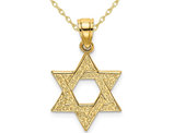 14K Yellow Gold Small Star of David Pendant Necklace with Chain
